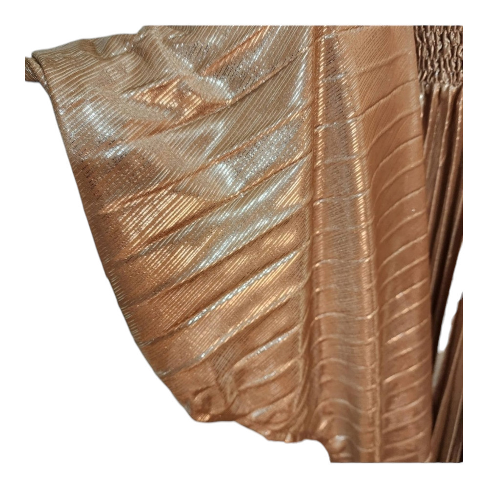 Beulah Neutrals Metallic Pleats Long Dress size large - Picture 3 of 12